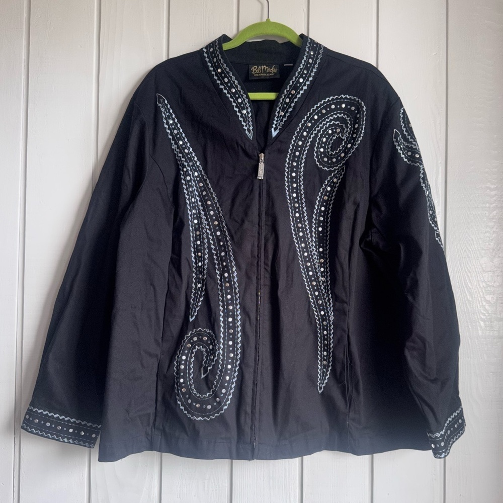 Vintage Bob Mackie Metallic Embroidered Bomber Jacket